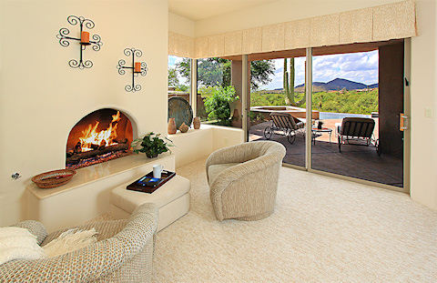 10674 E HONEY MESQUITE DR Scottsdale - Master Bedroom Fire and View